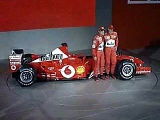 В пятницу команда-чемпион автогонок в классе 'Формула-1' Ferrari, представляя новый болид, предупредила своих соперников в чемпионате 2003 года, что их новая машина еще лучше, чем рекордсменка прошлого сезона