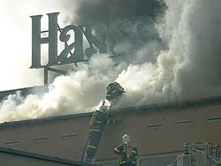 В Праге загорелся супермаркет Hasso