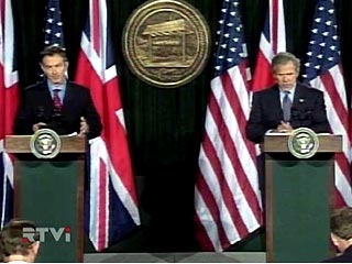 Джордж Буш и Тони Блэр провели пресс-конференцию в Кэмп-Дэвиде