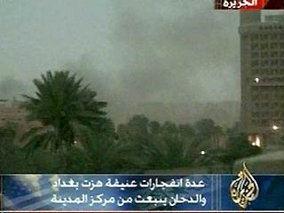 Утром Багдад подвергся очередной бомбардировке