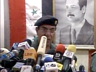 На пресс-конференции в Багдаде министр информации Ирака Мухаммед Саид ас-Саххаф