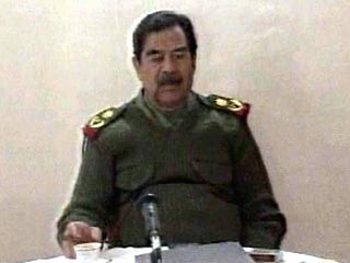 Иракский президент Саддам Хусейн обратился к нации в третий раз с момента начала войны. Для обращения к народу была нарушена обычная сетка вещания иракского телевидения
