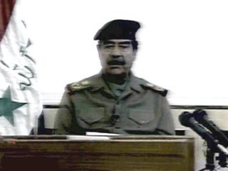 Президент Ирака Саддам Хусейн выступил по иракскому телевидению с очередным обращением к нации и доказал, что он жив
