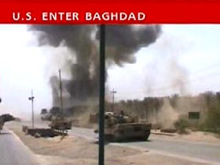 В Воскресенье утром американские танки из 3-й пехотной (механизированной) дивизии впервые вошли в Багдад
