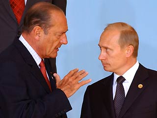 Путин и Ширак обсудили по телефону ситуацию вокруг Ирака