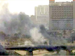 8 апреля гостиница Palestine в центре Багдада, где проживают иностранные журналисты, подверглась бомбардировке