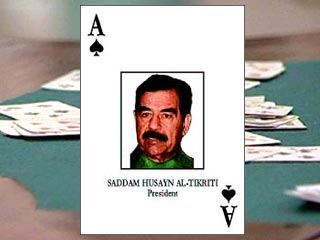 Центральное командование армии США выпустило список разыскиваемых иракцев в форме колоды игральных карт - на них изображены фотографии бывших иракских лидеров, указаны их имена и должности