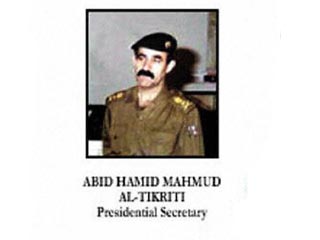 Американские военные захватили в среду в Ираке личного помощника, президентского секретаря Саддама Хусейна Абида Хамида Махмуда ат-Тикрити