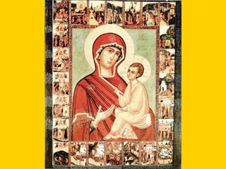 Чудотворная Тихвинская икона Божией Матери будет возвращена в Россию. На фото икона Тихвинской Божией Матери ''в чудесах''