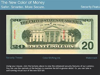 Новые "разноцветные" 20-долларовые купюры поступят в широкий оборот в Соединенных Штатах ровно через месяц - 9 октября