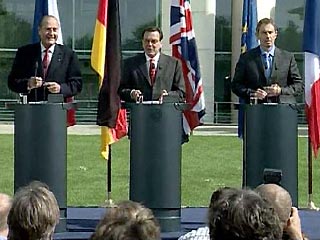 Великобритания, Франция и Германия высказались за скорейший переход власти в Ираке от временной администрации к национальному правительству. Эти заявления были сделаны после встречи лидеров трех государств в субботу в Берлине