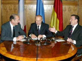 Президент России Владимир Путин 24 сентября встретится в Нью-Йорке с канцлером ФРГ Герхардом Шредером и президентом Франции Жаком Шираком