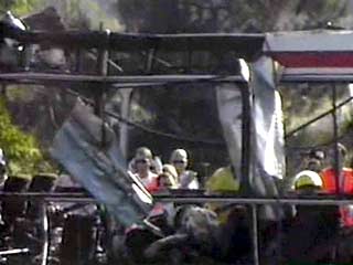 Взорванный палестинским смертником автобус будет выставлен в Нью-Йорке