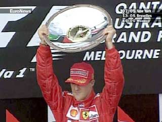 Немецкий пилот "Феррари" Михаэль Шумахер в шестой раз выиграл чемпионат "Формулы-1". На "Гран-при Японии" он завоевал восьмое место, но этого очка ему хватило, для того, чтобы выиграть первенство
