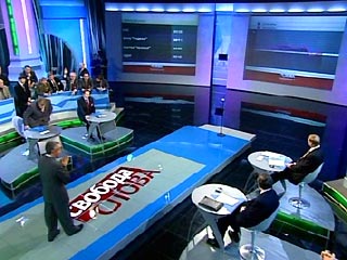Крупным скандалом завершились пятничные предвыборные дебаты в программе "Свобода слова" на телеканале НТВ