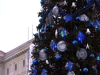 На улицах Москвы началась установка новогодних елок