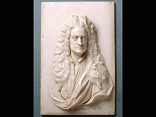 Portrait of Sir Isaac Newton PRS (1642-1727)  Made by David Le Marchand (1674-1726) about 1710