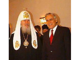 Патриарх Алексий II и Президент Израиля Моше Кацав