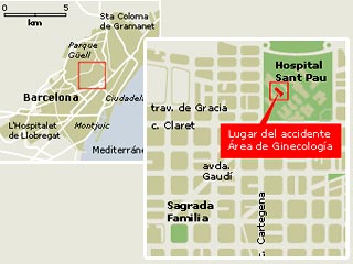 В родильном отделении барселонского госпиталя Sant Pau произошло обрушение перекрытия