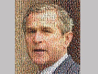 Изображение Буша, составленное из убитых в Ираке солдат, вызвало скандал в США
