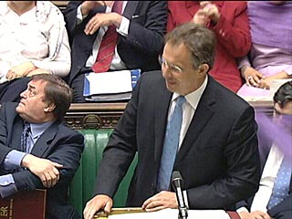 ЧП произошло во время выступления британского премьер-министра Тони Блэра в парламенте Великобритании