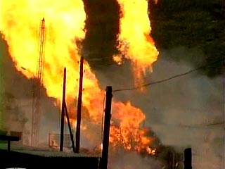 На границе Чечни и Ставрополья загорелся газопровод