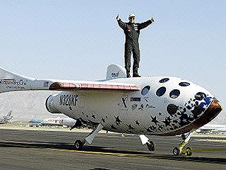 Частный космический корабль SpaceShipOne во второй раз поднялся на высоту более 100 км - его владелец получит 10 млн долларов