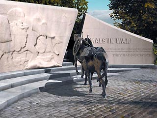 В Великобритании открыт памятник животным - героям войн, проявившим "храбрость под огнем" и своей преданной службой "помогшим делу победы"