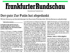 Frankfurter Rundschau: Путин лишился нимба доброго царя