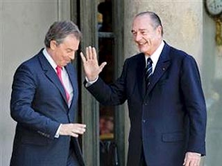 После встречи в Елисейском дворце с Жаком Шираком Тони Блэр продемонстрировал жесткую позицию: "Встреча была дружественной, но совершенно очевидно, что нас разделяют глубокие разногласия, и я думаю, что будет трудно их преодолеть".