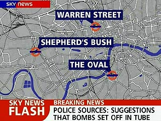В Лондоне произошла новая серия терактов - на трех станциях метро и в автобусе