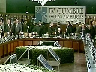 Лидеры 34 стран, участвовавшие в работе Всеамериканского саммита в аргентинском городе Мар дель Плата, не пришли к согласию по вопросу о создании свободной торговой зоны на территории двух Америк