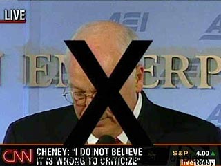 Телеканал CNN поставил на вице-президенте США Чейни большой "черный крест"