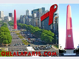 В Буэнос-Айресе на символ города надели самый длинный презерватив в мире