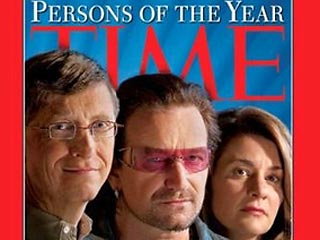 Людей года назвал сегодня популярный журнал TIME. В списке оказались гений компьютерного мира Билл Гейтс, его жена Мелинда и лидер U2 Боно