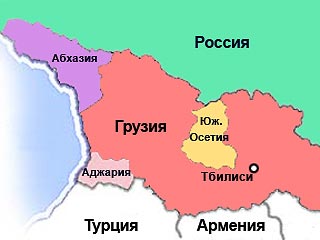 На границе с Абхазией установлен щит с изображением карты "Единой демократической Грузии"