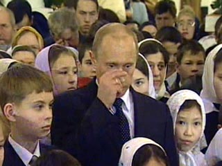 Президент Путин побывал в сочельник на богослужении в Якутске