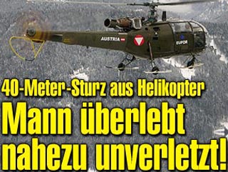 В Австрии с высоты 40 метров упал мужчина, выполнявший внешний ремонт на летящем вертолете