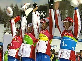 Российские биатлонисты завоевали "серебро" в эстафете
