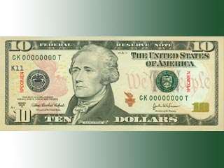 В США с четверга, 2 марта, в обращении появляется новая банкнота номиналом 10 долларов