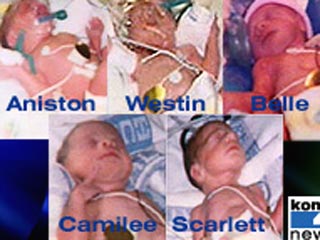 В США женщина родила пятерню - четырех девочек и мальчика