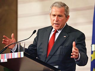 "Это не способ заниматься политическим торгом", - сказал Джордж Буш во время встречи ЕС-США в Вене накануне