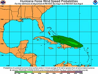 В Карибском бассейне объявлено штормовое предупреждение: на острова надвигается шторм "Крис"