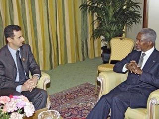 В пятницу в Дамаске прошли переговоры между генеральным секретарем ООН Кофи Аннаном и президентом Сирии Башаром Асадом. Встреча длилась около 45 минут