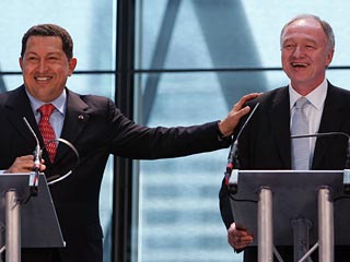 Президент Венесуэлы Уго чавес и мэр Лондона Кен Ливингстон