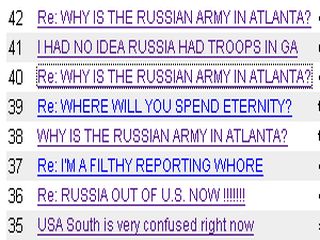 "Что делают русские войска в Атланте?", - недоумевают простые американцы, услышав о блокаде Georgia. 