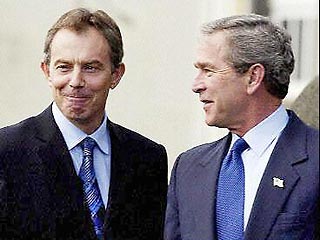"Йоу, Блэр. Ну как дела?" - президент Буш премьер-министру Великобритании Тони Блэру на саммите "большой восьмерки", 18 июля