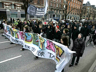 В Копенгагене очередная демонстрация в защиту Молодежного дома прошла мирно