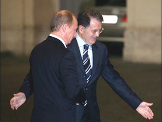 Путин и Проди в Бари осмотрели выставку, посвященную святителю Николаю Чудотворцу
