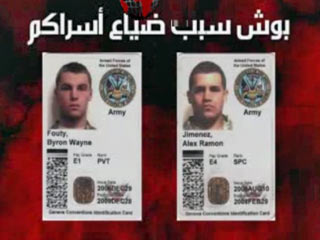 Группа иракских боевиков, входящая в террористическую сеть "Аль-Каида", разместила в интернете заявление, в котором утверждается, что трое американских военнослужащих, похищенных в середине мая в Багдаде, убиты